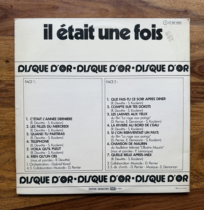 Il etait une fois disque d or LP1